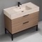Modern Bathroom Vanity, Walnut, 40